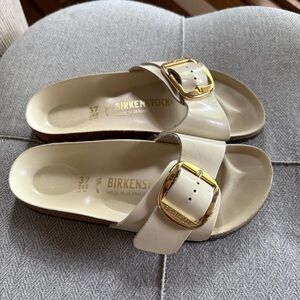 Birkenstock Madrid Sandals with Gold Buckle